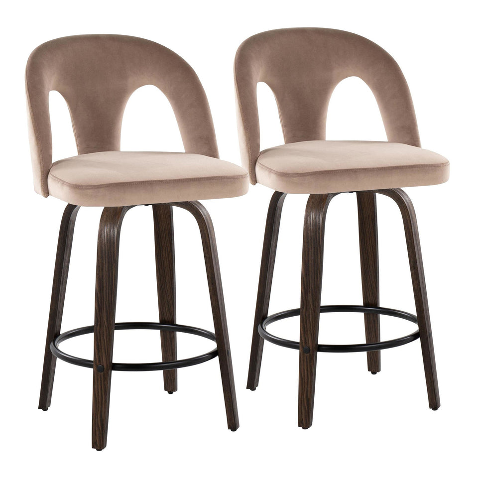 Ava Upholstered 26" Fixed-Height Counter Stool - Set of 2