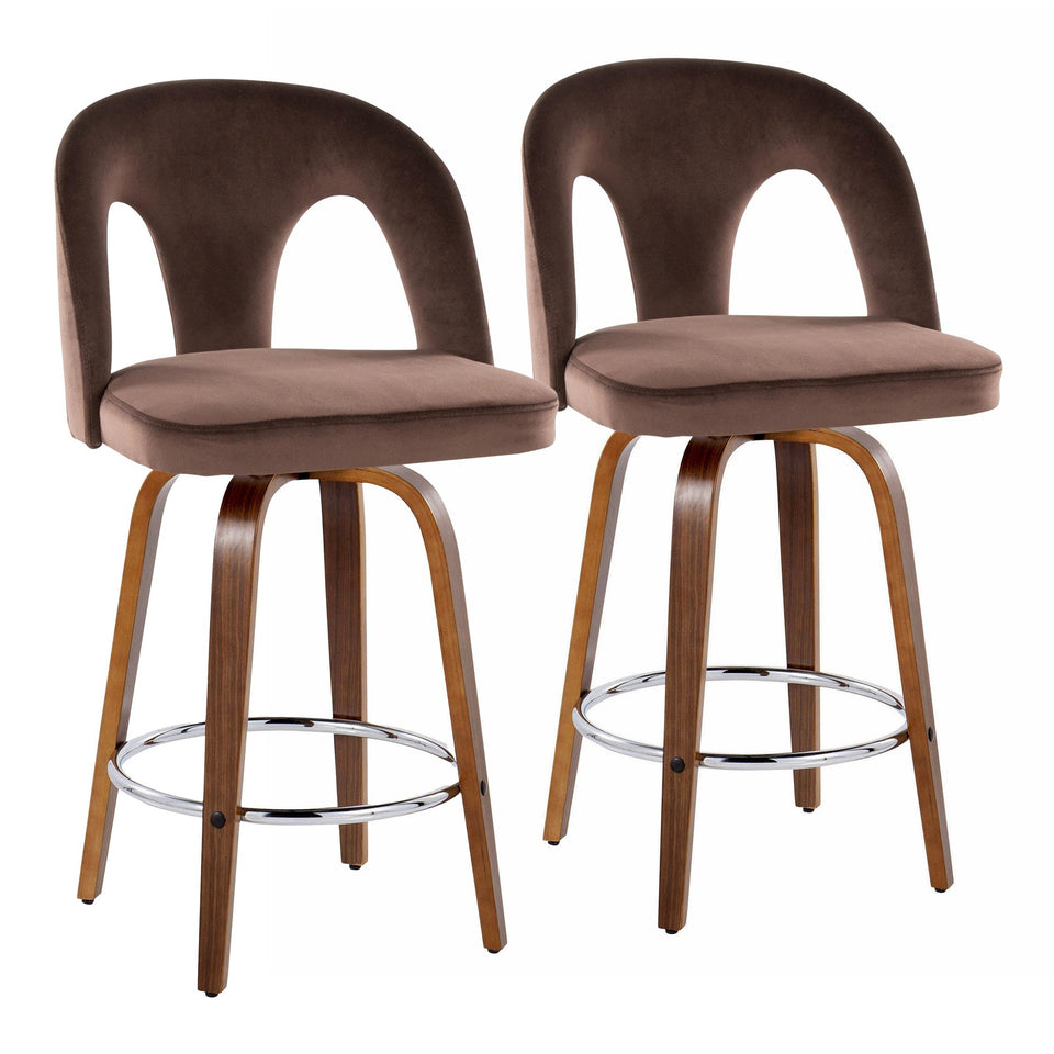 Ava Upholstered 26" Fixed-Height Counter Stool - Set of 2