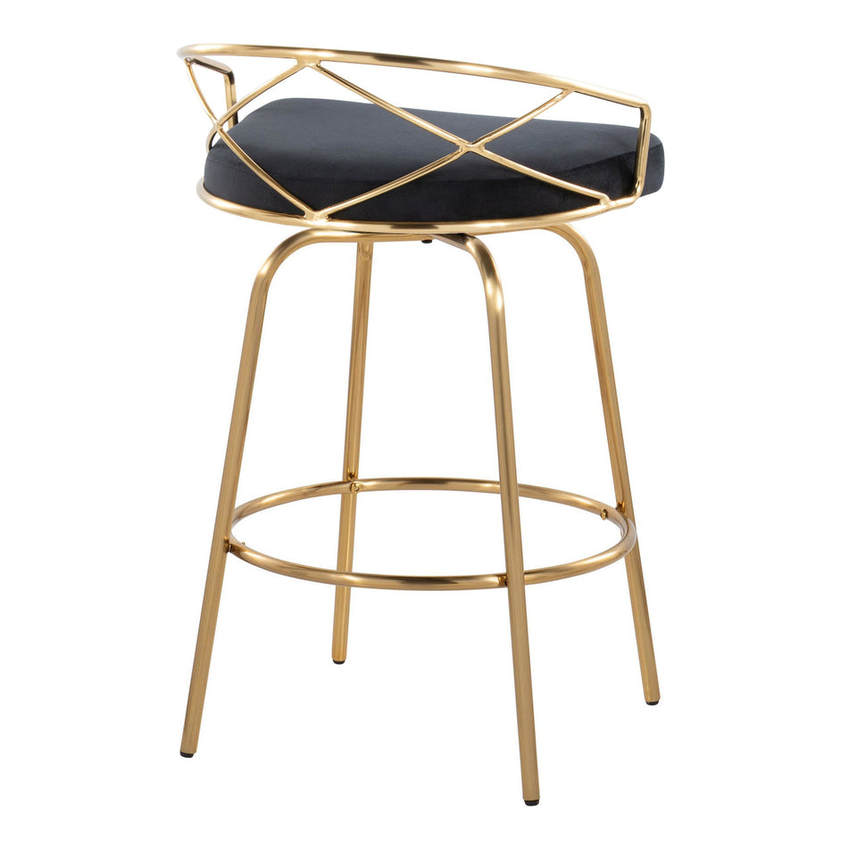 Charlotte Glam 26" Fixed-Height Counter Stool - Set of 2