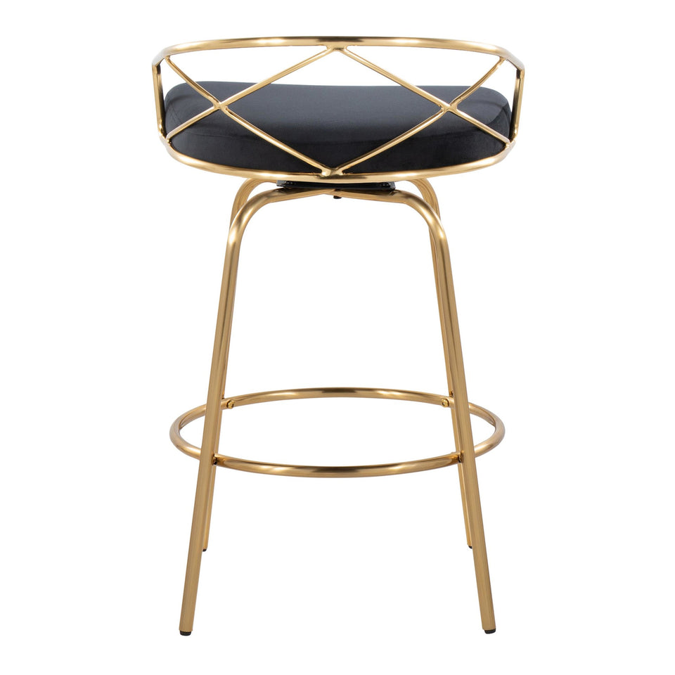Charlotte Glam 26" Fixed-Height Counter Stool - Set of 2