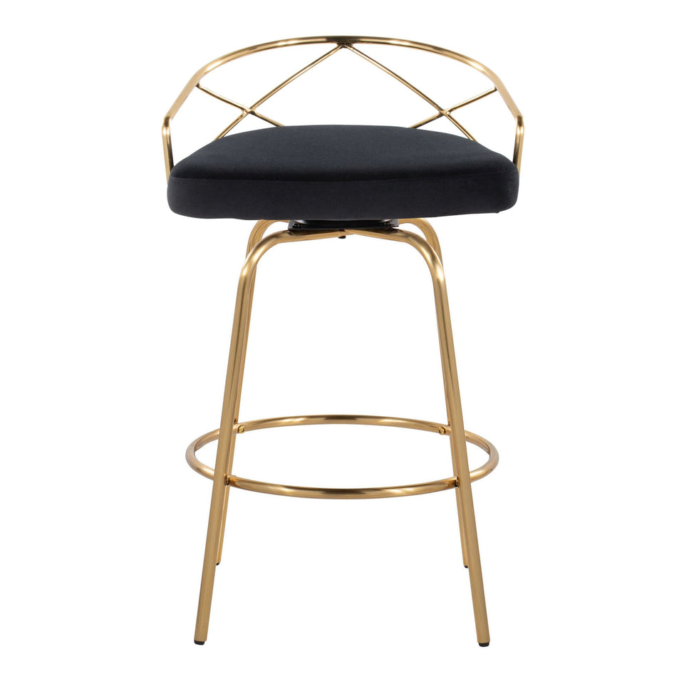 Charlotte Glam 26" Fixed-Height Counter Stool - Set of 2