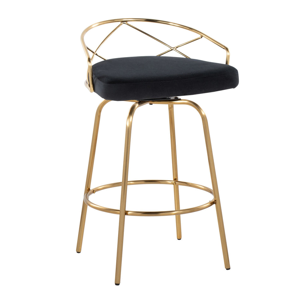 Charlotte Glam 26" Fixed-Height Counter Stool - Set of 2