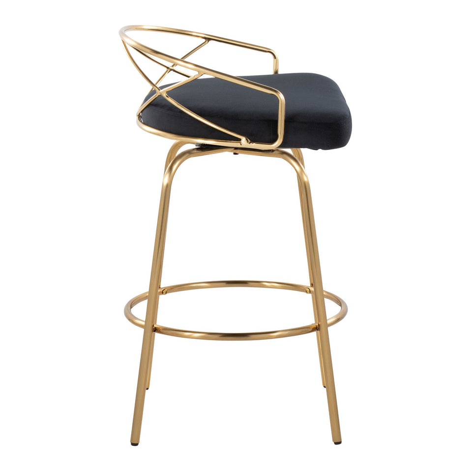 Charlotte Glam 26" Fixed-Height Counter Stool - Set of 2