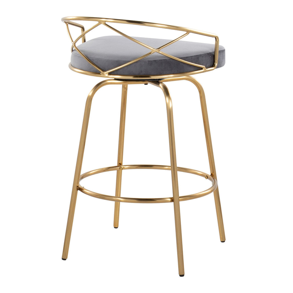 Charlotte Glam 26" Fixed-Height Counter Stool - Set of 2