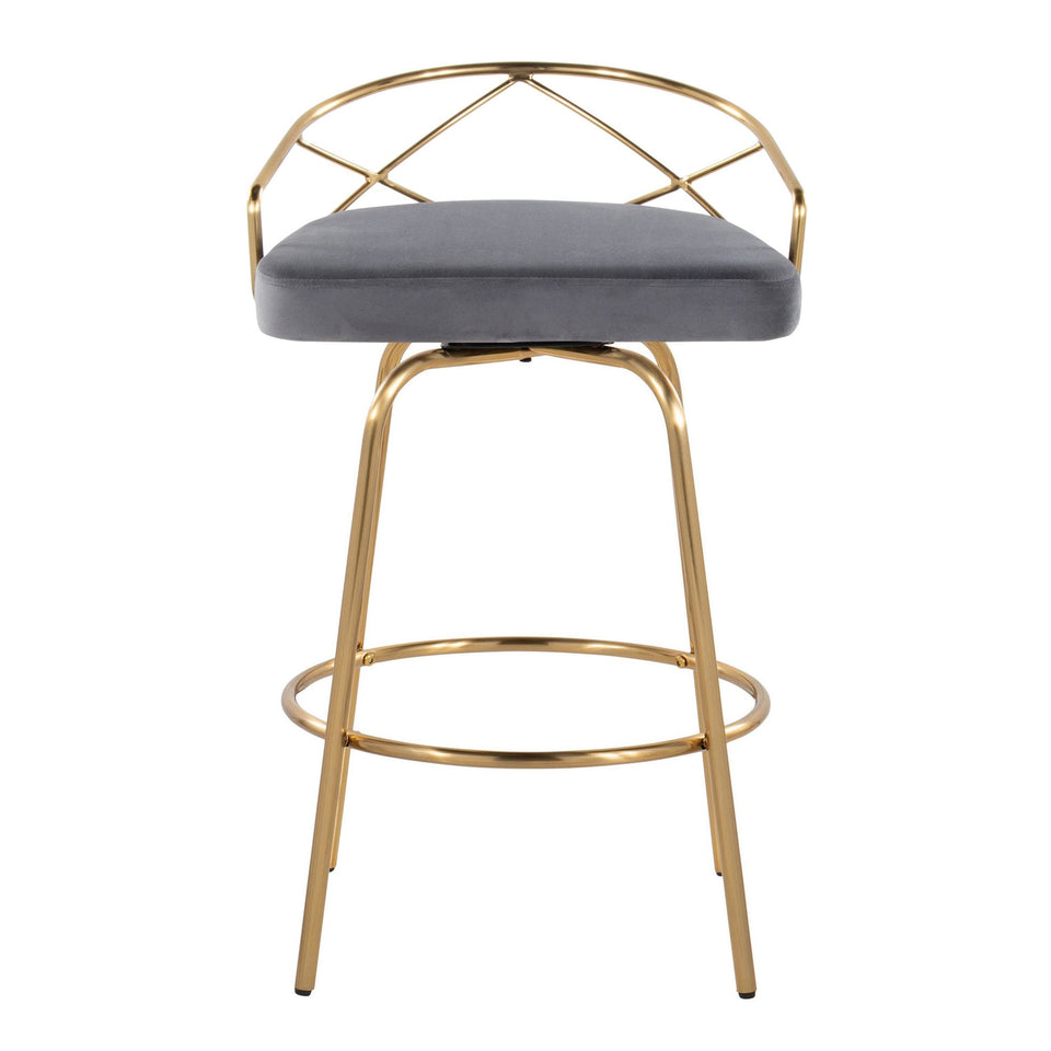 Charlotte Glam 26" Fixed-Height Counter Stool - Set of 2