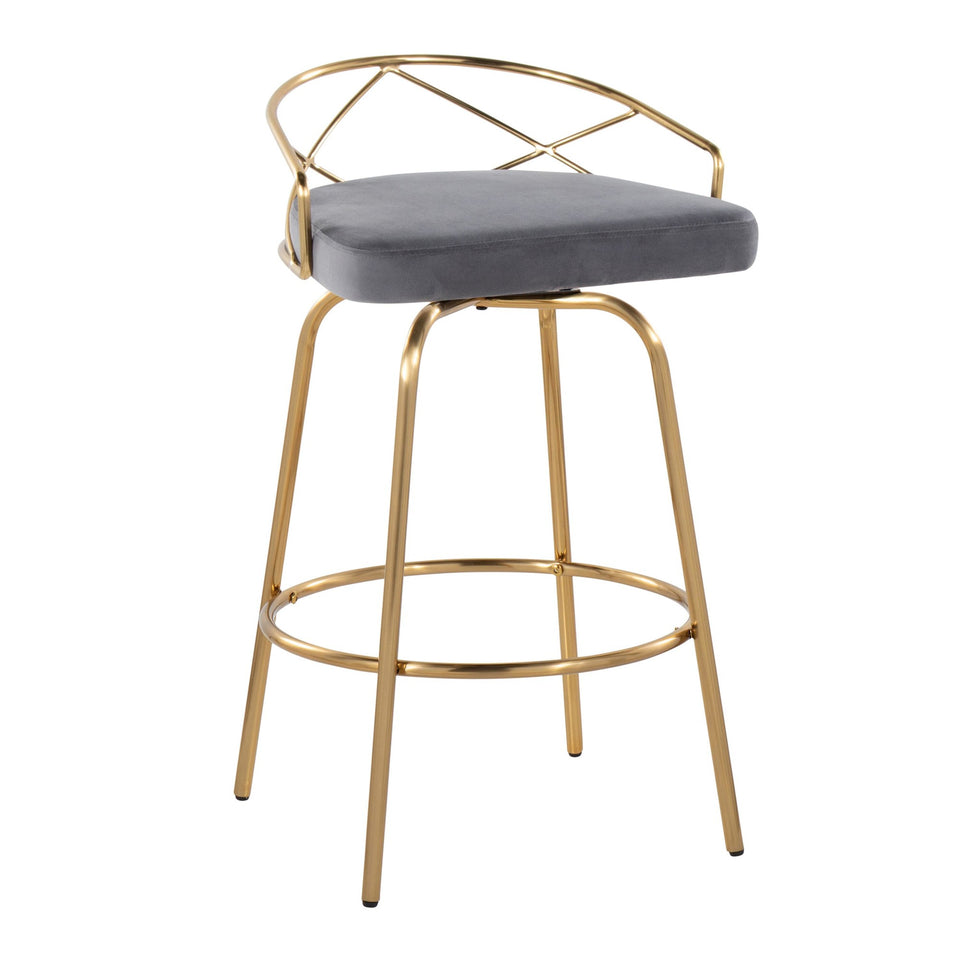 Charlotte Glam 26" Fixed-Height Counter Stool - Set of 2