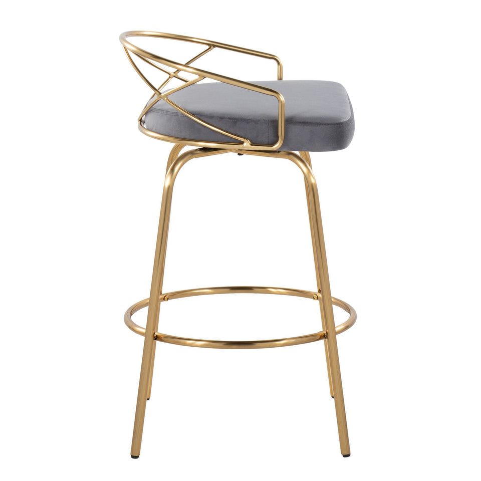 Charlotte Glam 26" Fixed-Height Counter Stool - Set of 2