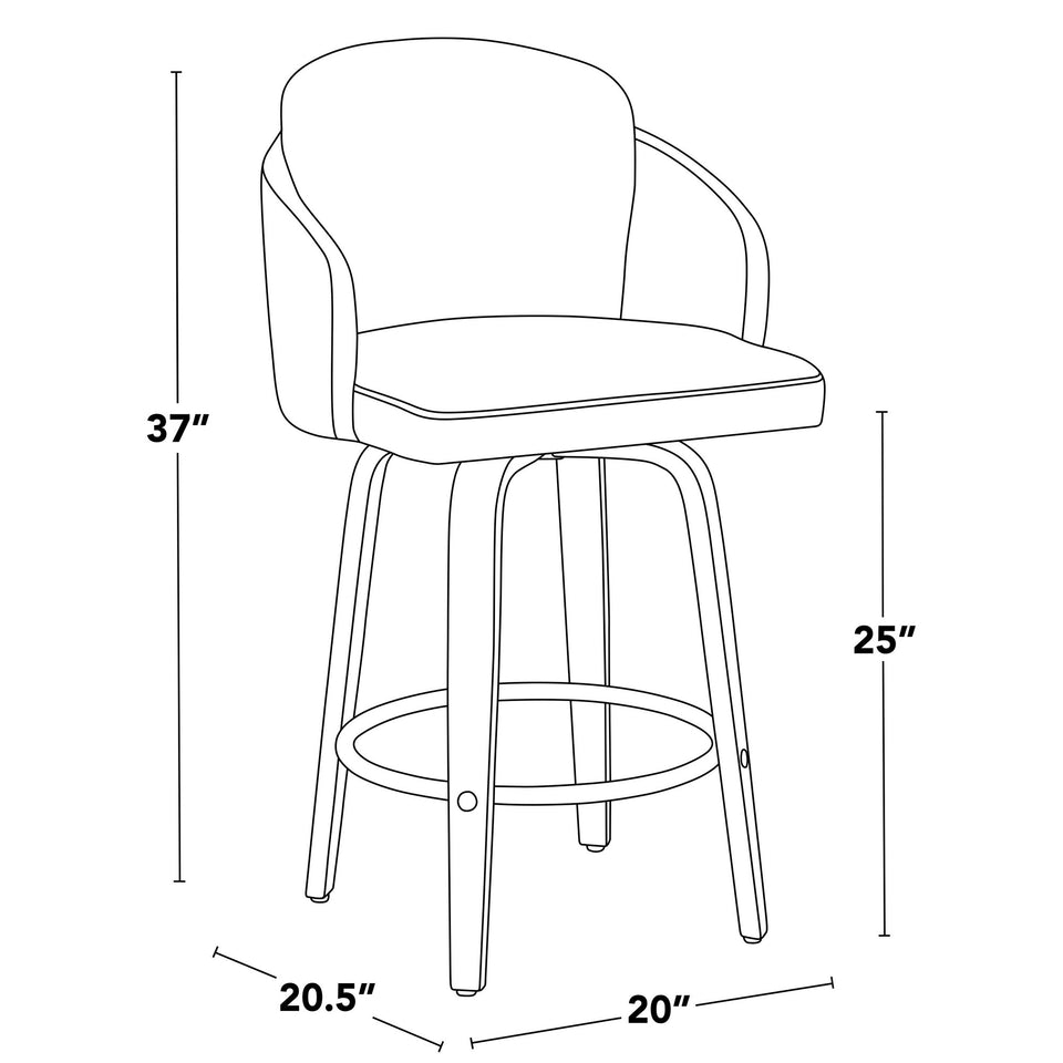 Dahlia 26" Fixed-Height Counter Stool - Set of 2