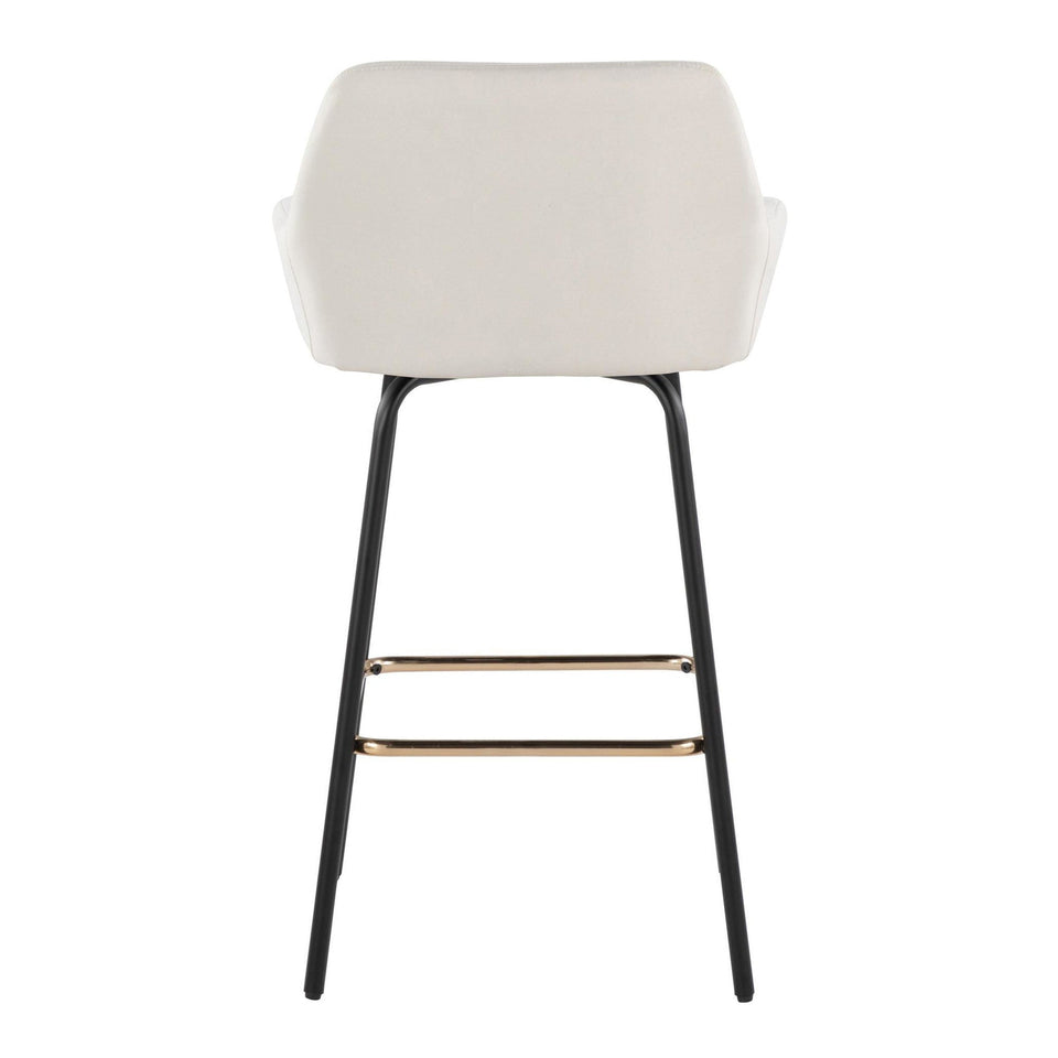 Daniella Upholstered 26" Fixed-Height Counter Stool - Set of 2