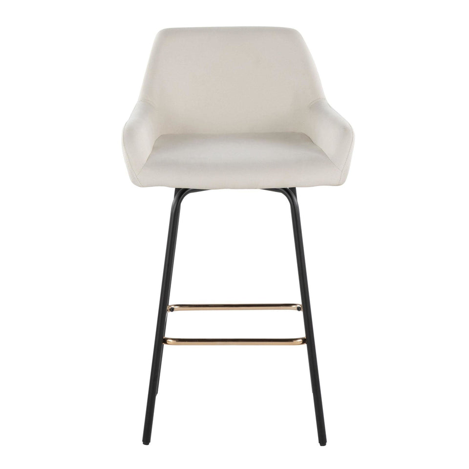 Daniella Upholstered 26" Fixed-Height Counter Stool - Set of 2