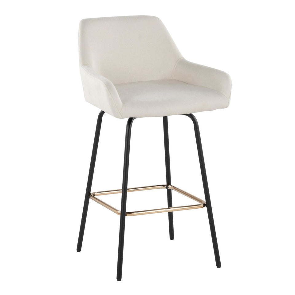 Daniella Upholstered 26" Fixed-Height Counter Stool - Set of 2