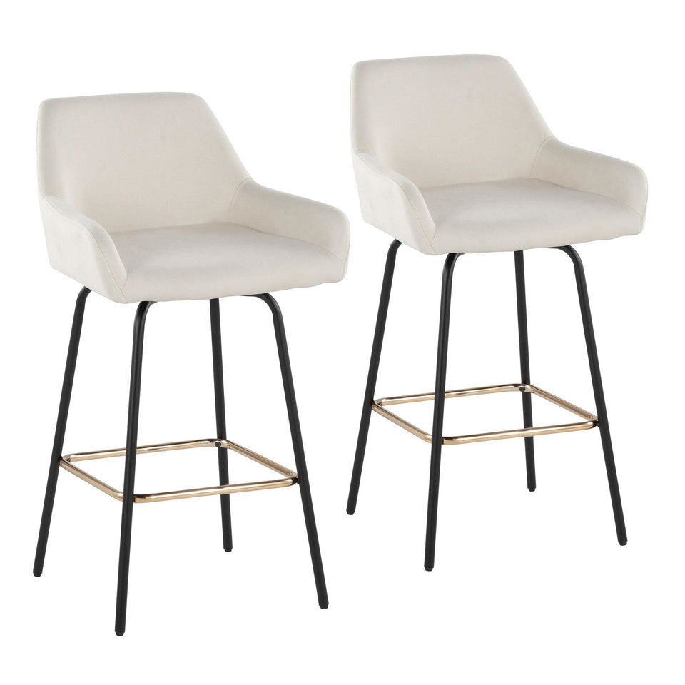 Daniella Upholstered 26" Fixed-Height Counter Stool - Set of 2
