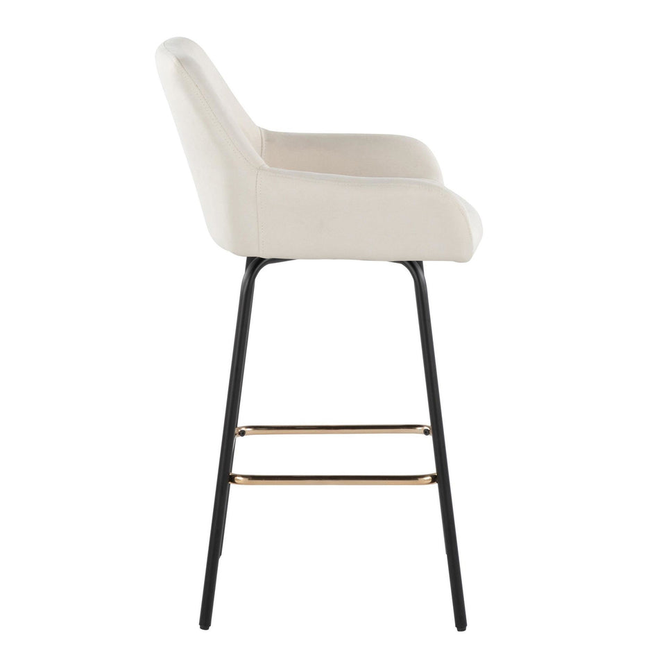 Daniella Upholstered 26" Fixed-Height Counter Stool - Set of 2
