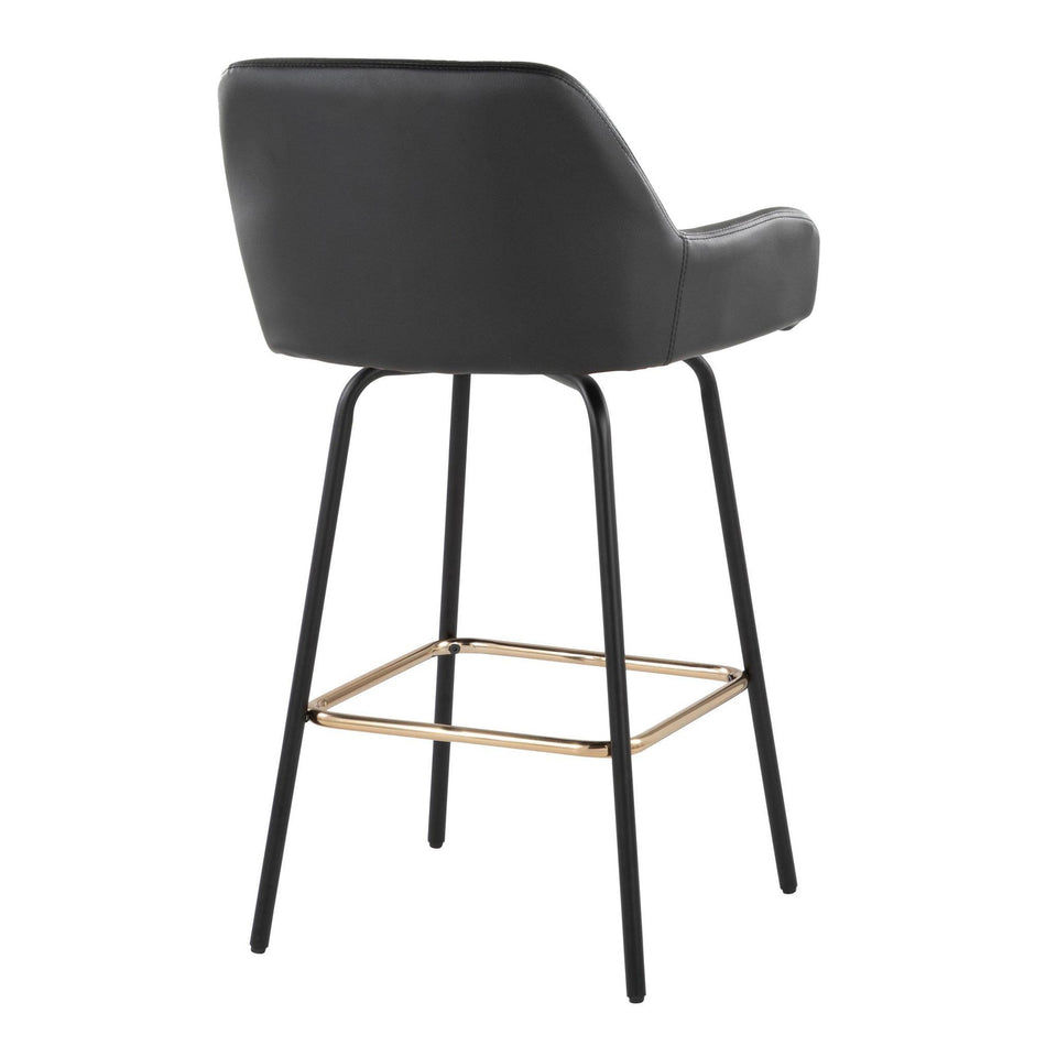 Daniella Upholstered 26" Fixed-Height Counter Stool - Set of 2