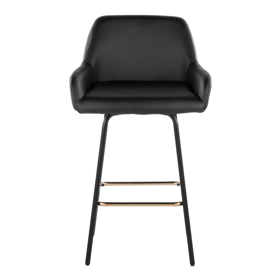 Daniella Upholstered 26" Fixed-Height Counter Stool - Set of 2
