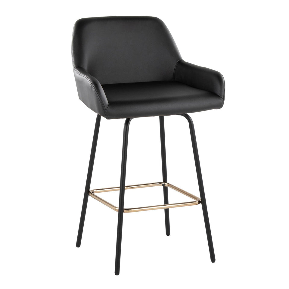 Daniella Upholstered 26" Fixed-Height Counter Stool - Set of 2