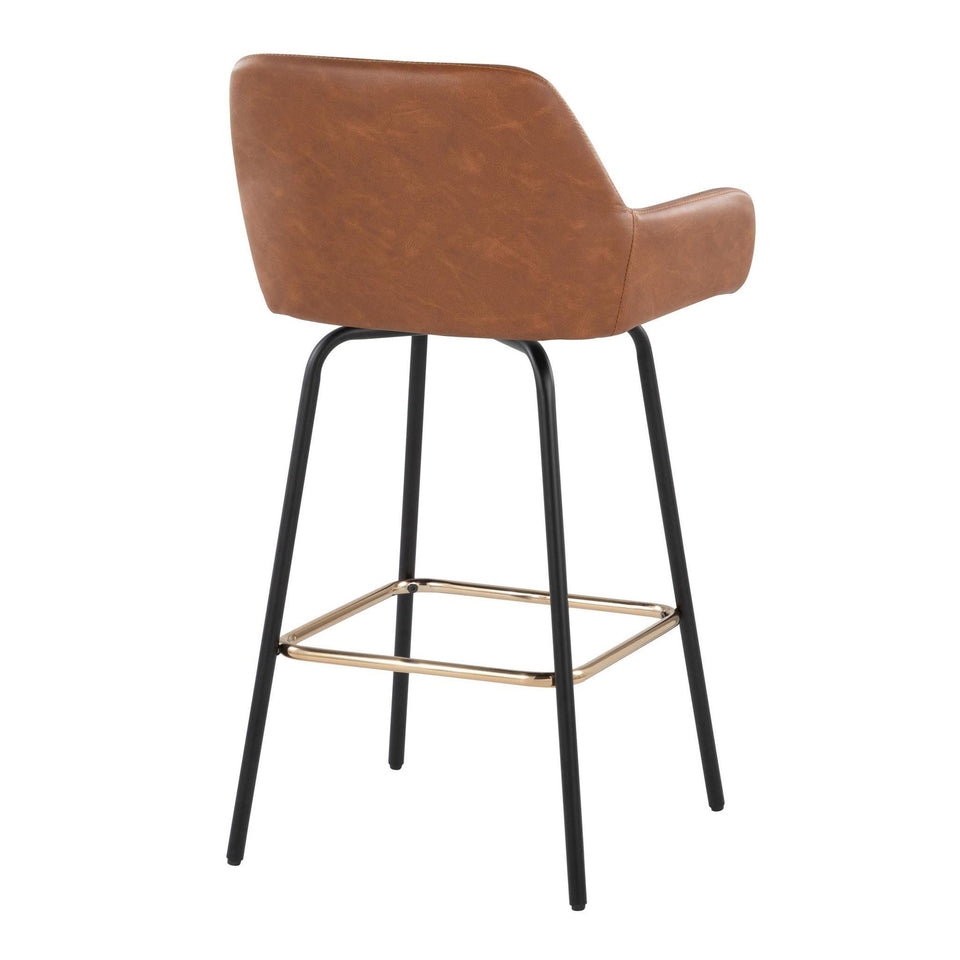 Daniella Upholstered 26" Fixed-Height Counter Stool - Set of 2