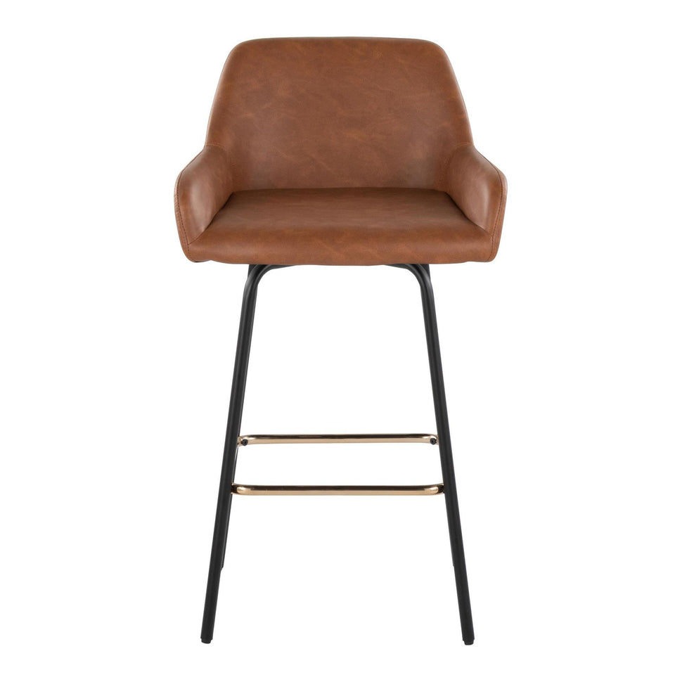 Daniella Upholstered 26" Fixed-Height Counter Stool - Set of 2