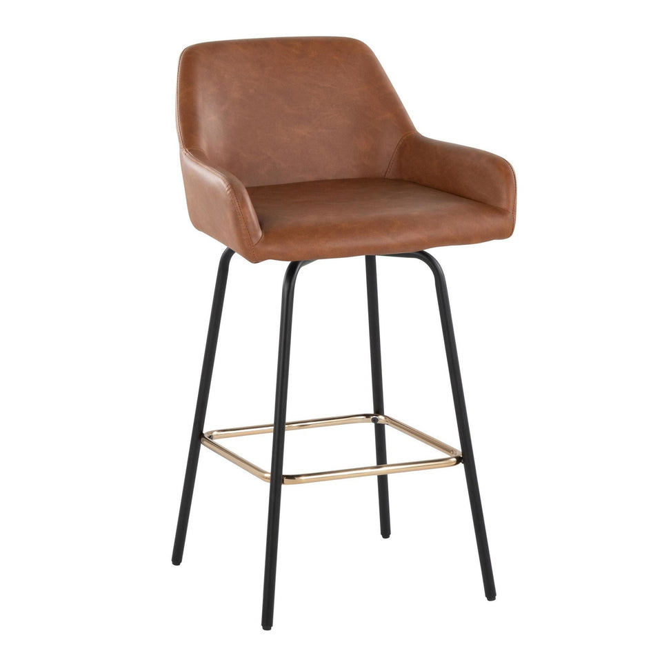 Daniella Upholstered 26" Fixed-Height Counter Stool - Set of 2