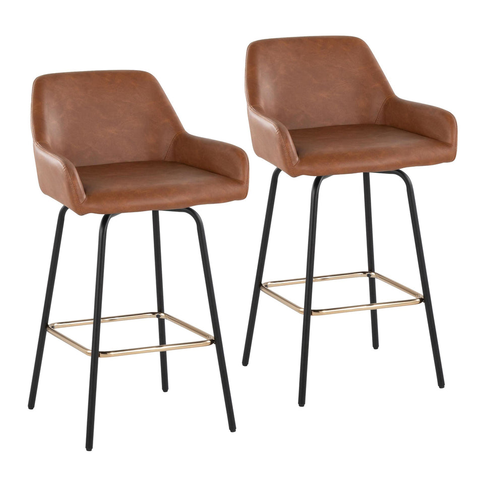 Daniella Upholstered 26" Fixed-Height Counter Stool - Set of 2