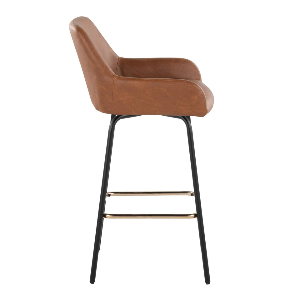 Daniella Upholstered 26" Fixed-Height Counter Stool - Set of 2