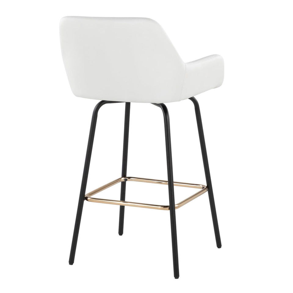 Daniella Upholstered 26" Fixed-Height Counter Stool - Set of 2