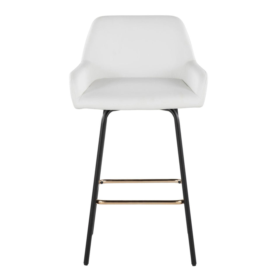 Daniella Upholstered 26" Fixed-Height Counter Stool - Set of 2