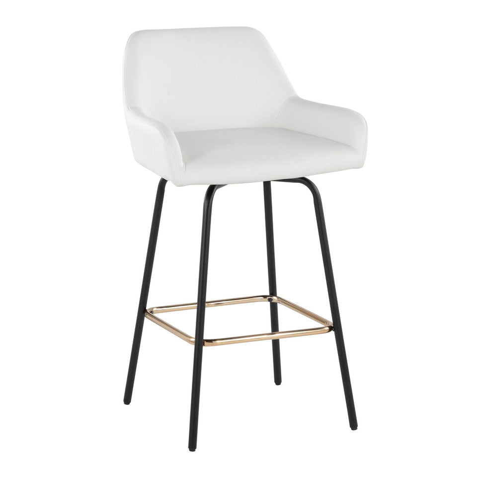Daniella Upholstered 26" Fixed-Height Counter Stool - Set of 2