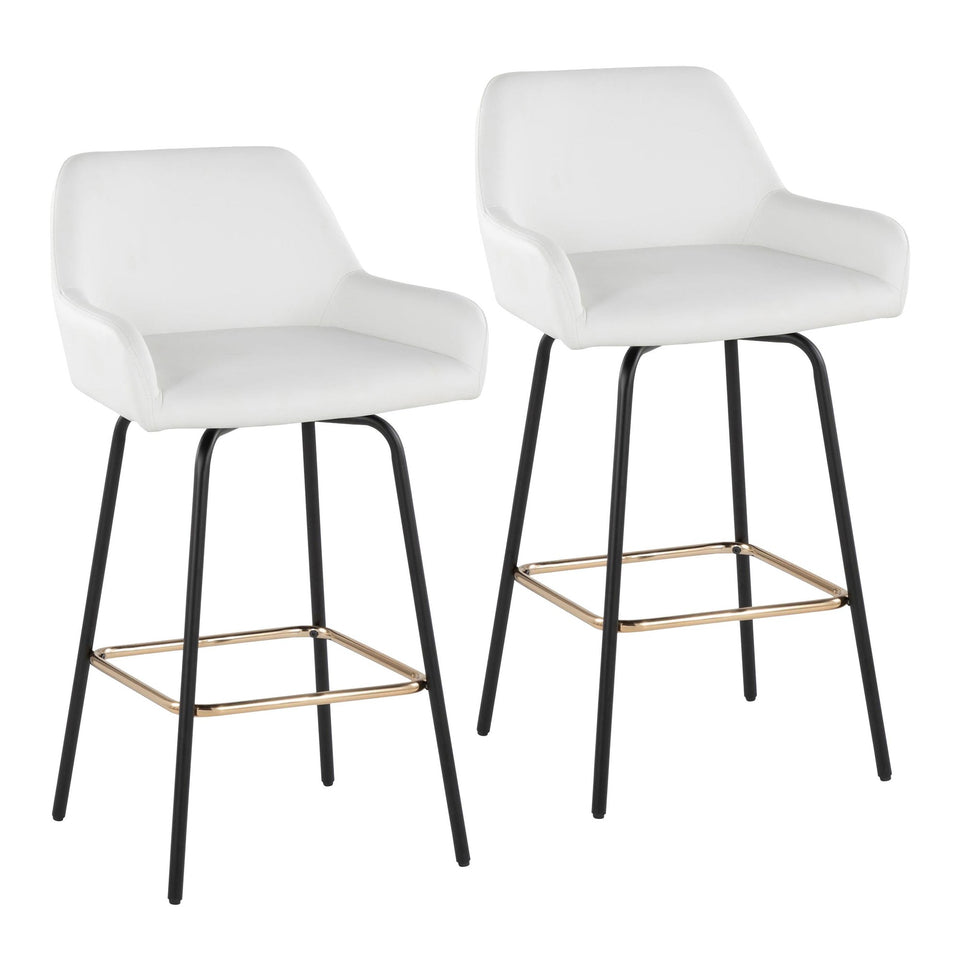 Daniella Upholstered 26" Fixed-Height Counter Stool - Set of 2