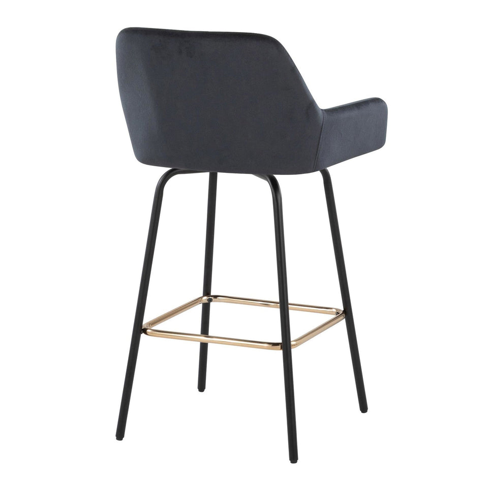 Daniella Upholstered 26" Fixed-Height Counter Stool - Set of 2