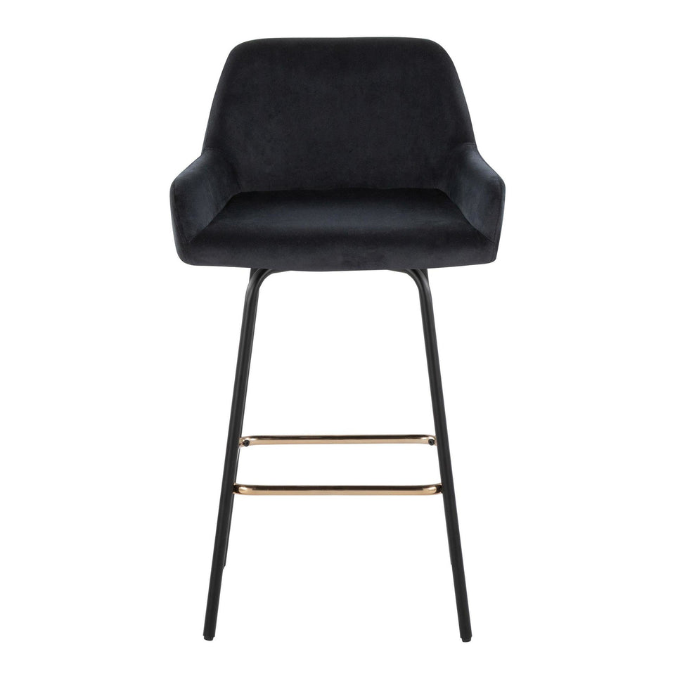 Daniella Upholstered 26" Fixed-Height Counter Stool - Set of 2