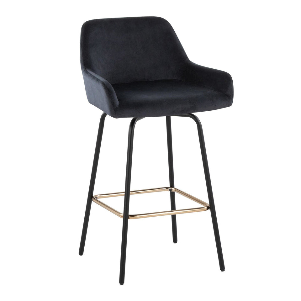 Daniella Upholstered 26" Fixed-Height Counter Stool - Set of 2