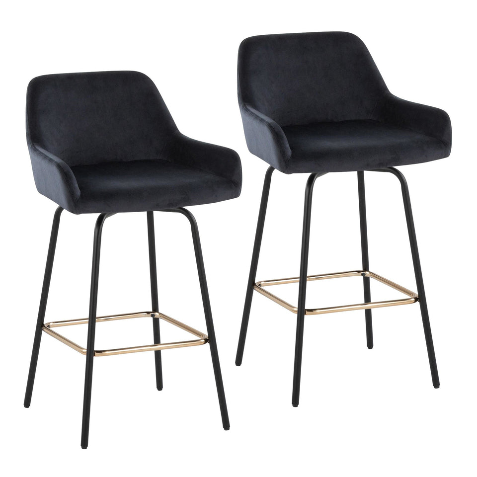 Daniella Upholstered 26" Fixed-Height Counter Stool - Set of 2