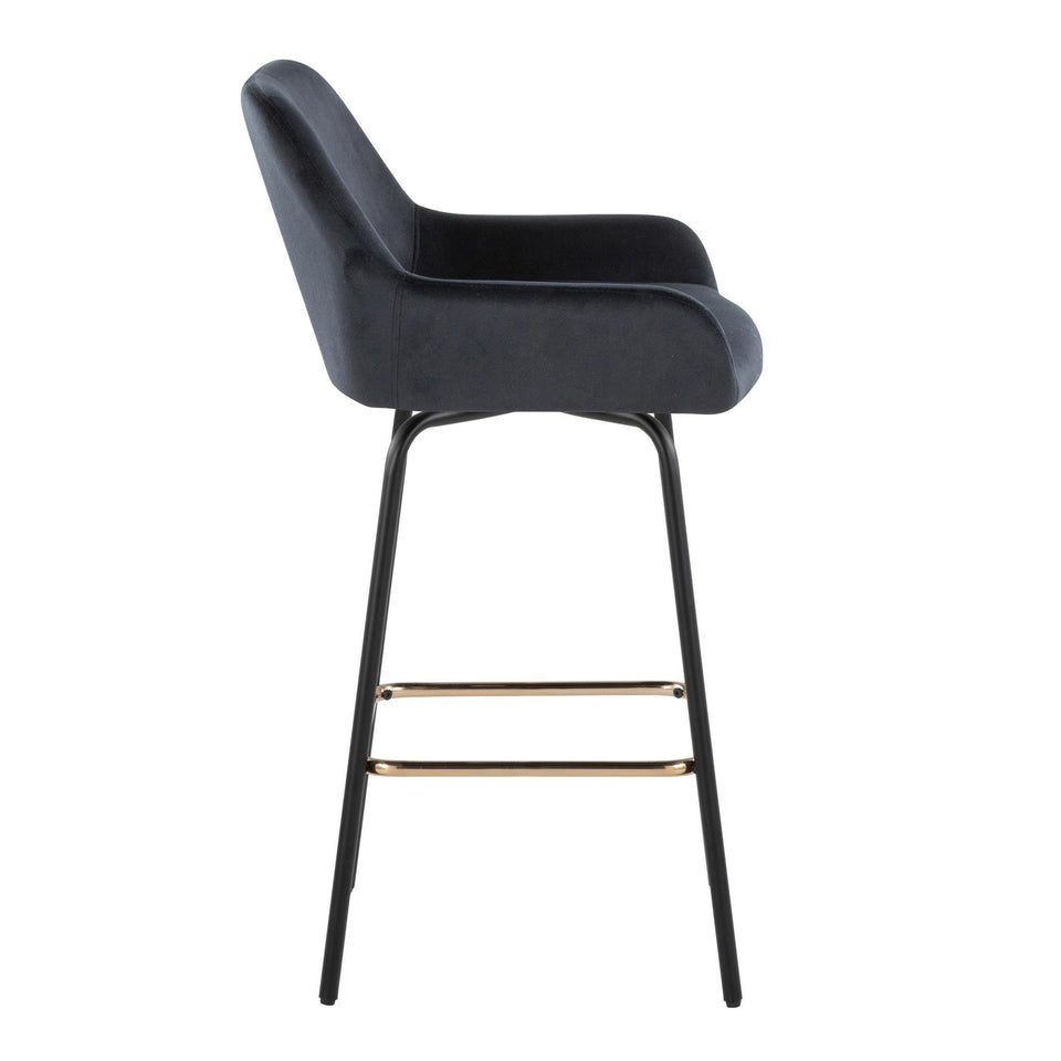 Daniella Upholstered 26" Fixed-Height Counter Stool - Set of 2