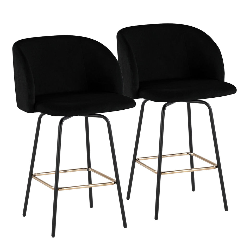 Fran 26" Swivel Fixed-Height Counter Stool - Set of 2
