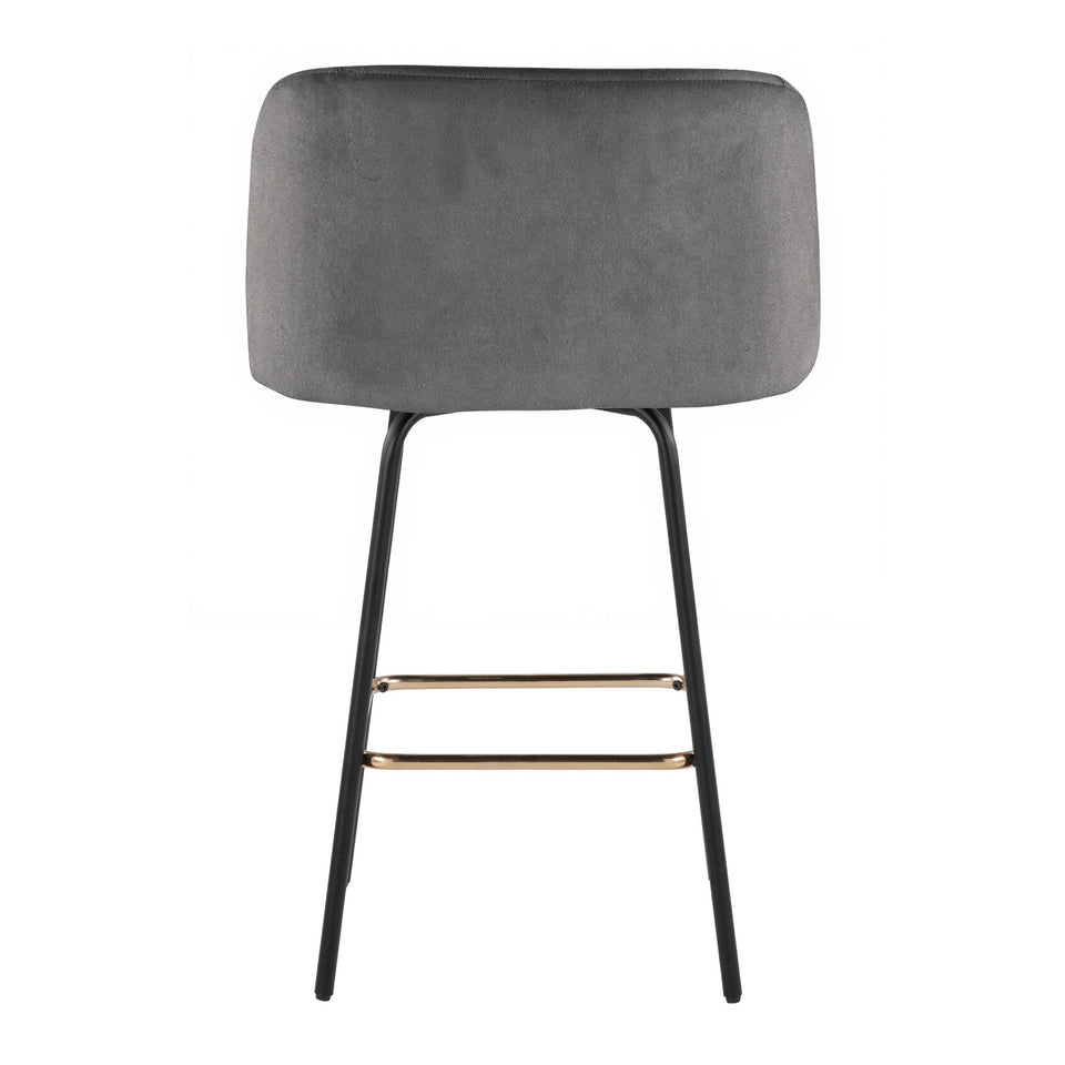 Fran 26" Swivel Fixed-Height Counter Stool - Set of 2