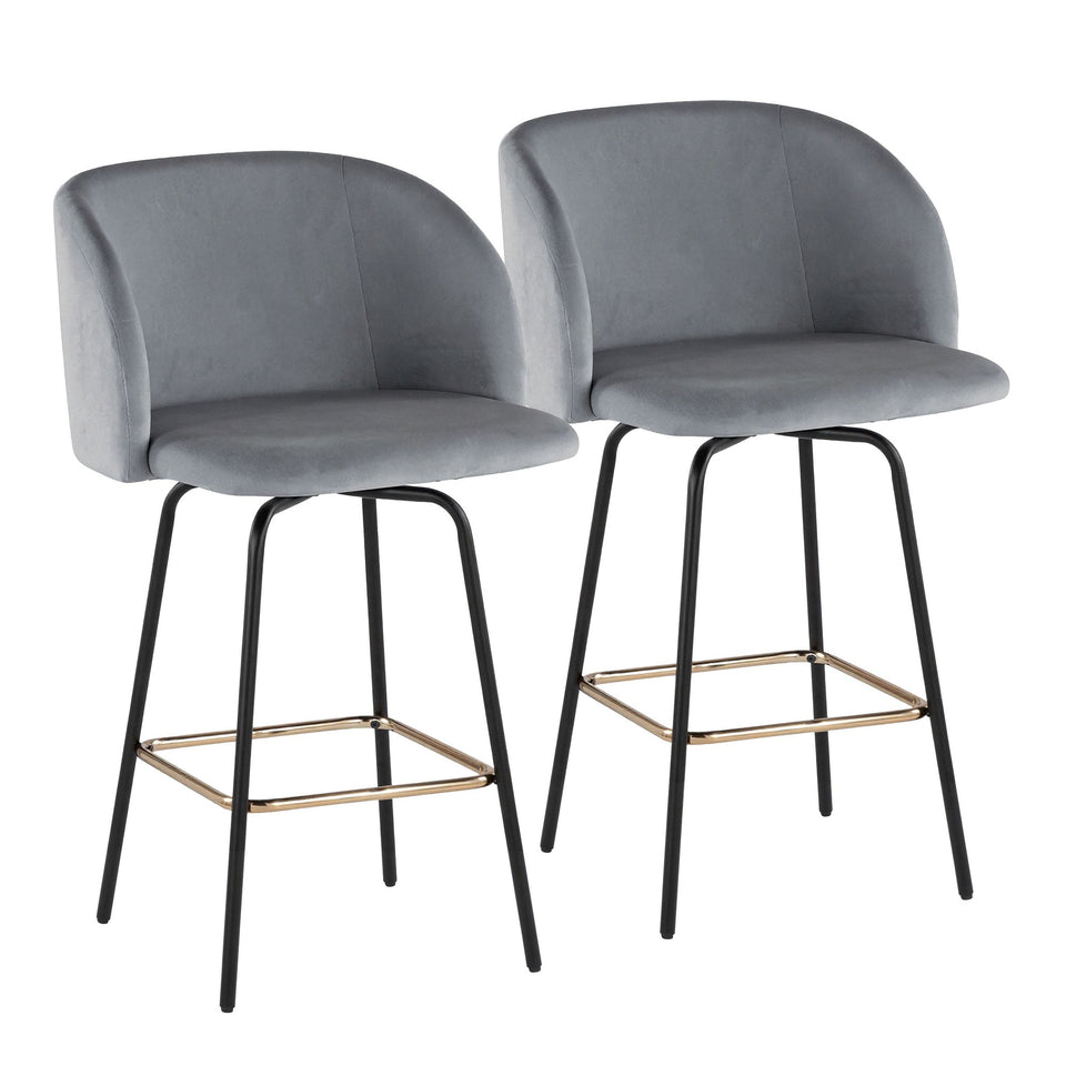 Fran 26" Swivel Fixed-Height Counter Stool - Set of 2