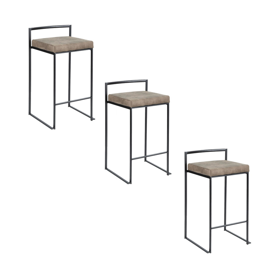 Fuji Stacker 26" Fixed-Height Counter Stool - Set of 3
