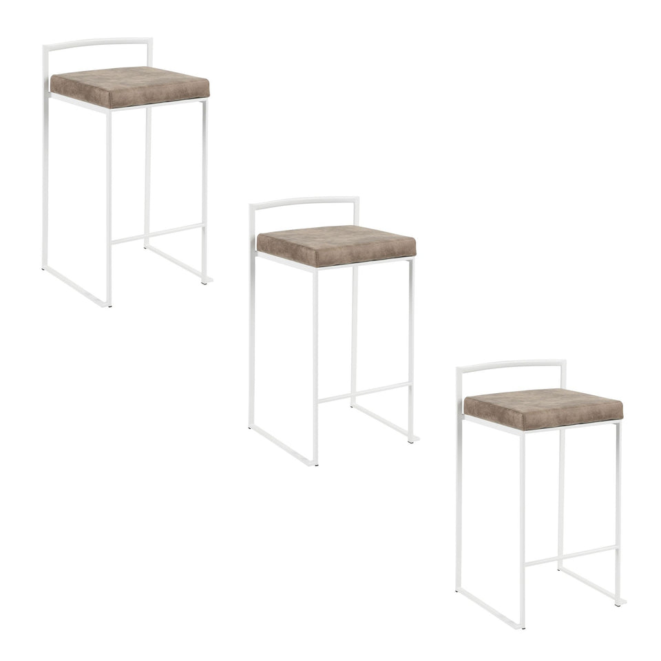 Fuji Stacker 26" Fixed-Height Counter Stool - Set of 3