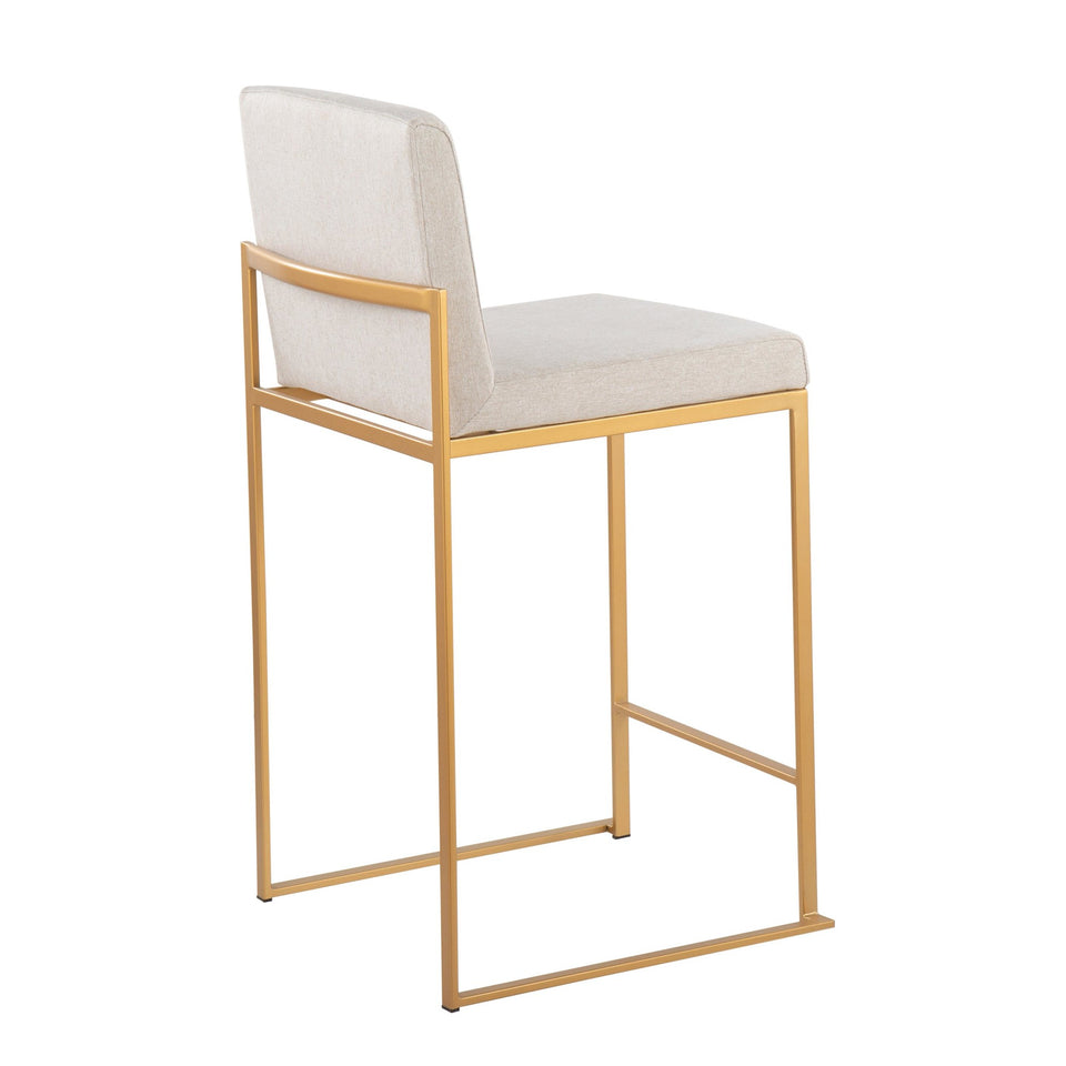 Fuji High Back 26" Fixed-Height Counter Stool - Set of 3