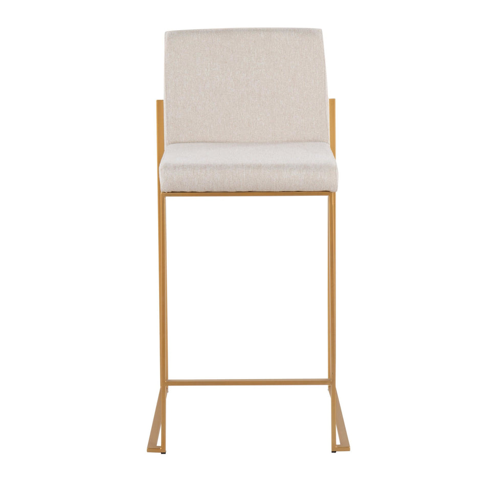 Fuji High Back 26" Fixed-Height Counter Stool - Set of 3