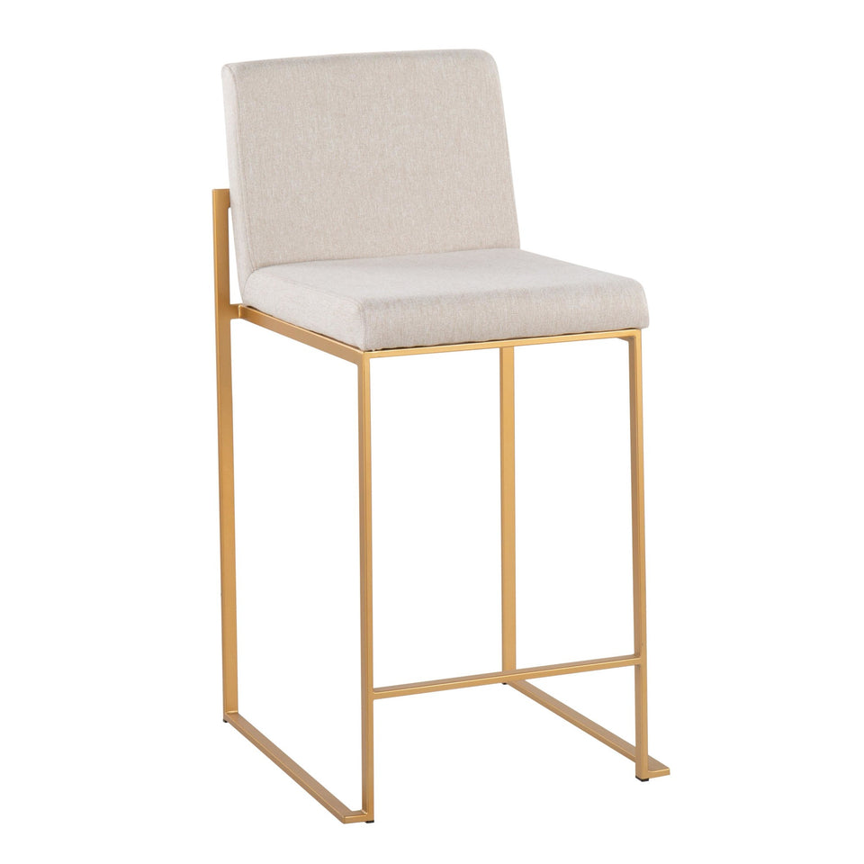 Fuji High Back 26" Fixed-Height Counter Stool - Set of 3