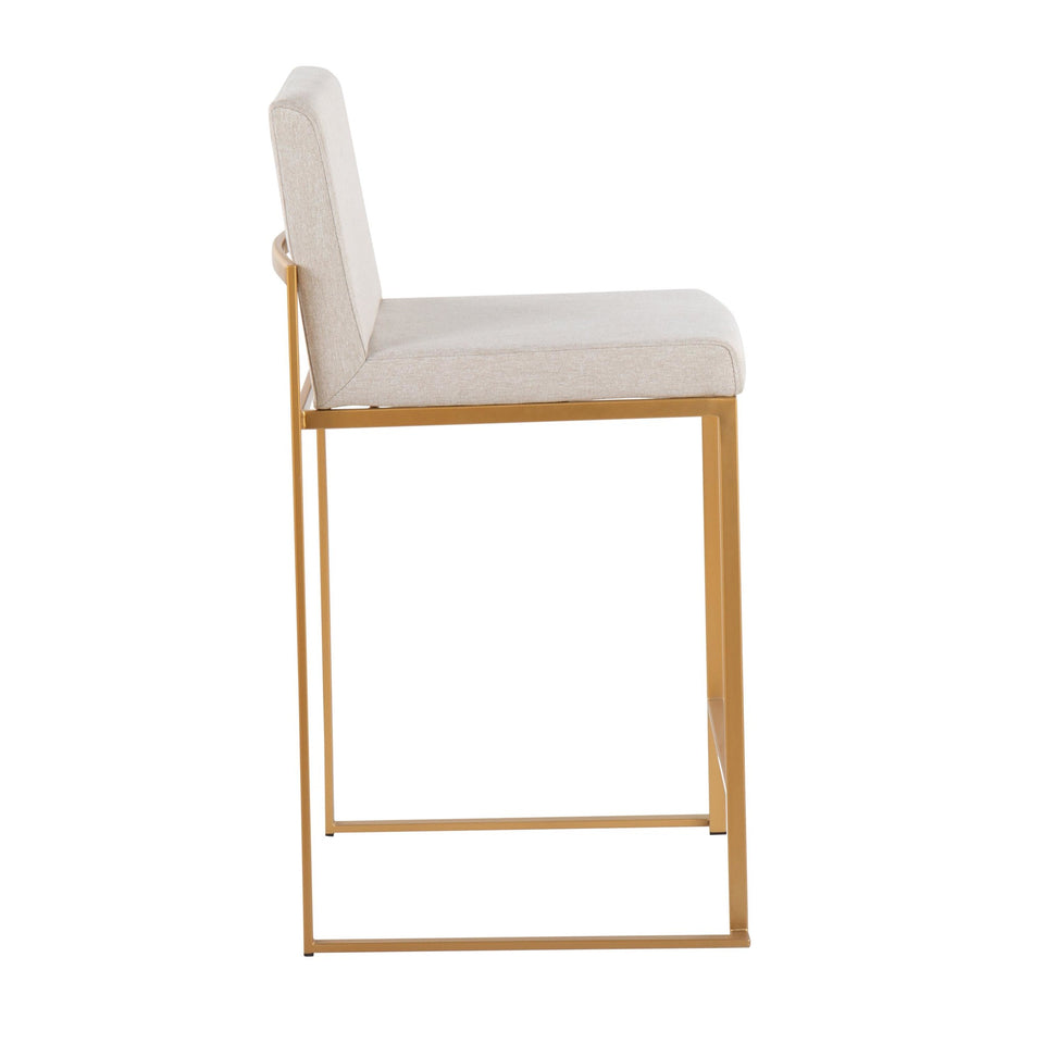 Fuji High Back 26" Fixed-Height Counter Stool - Set of 3