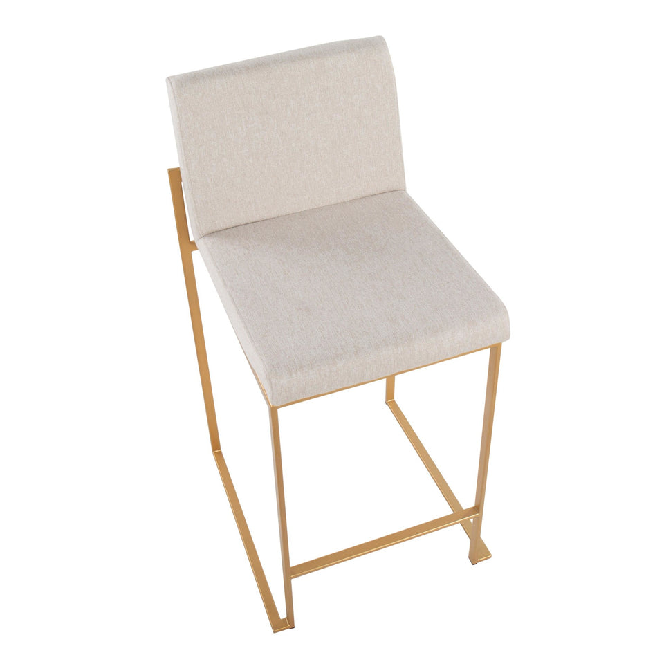 Fuji High Back 26" Fixed-Height Counter Stool - Set of 3
