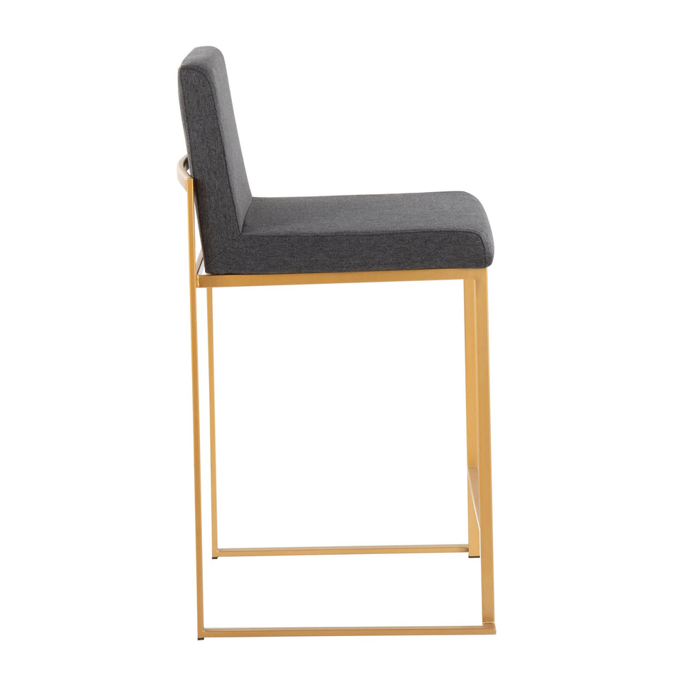 Fuji High Back 26" Fixed-Height Counter Stool - Set of 3