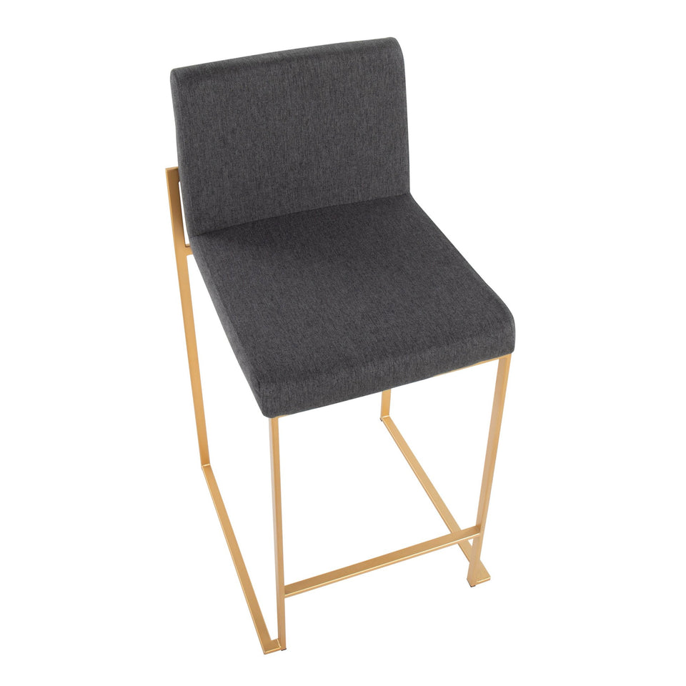 Fuji High Back 26" Fixed-Height Counter Stool - Set of 3