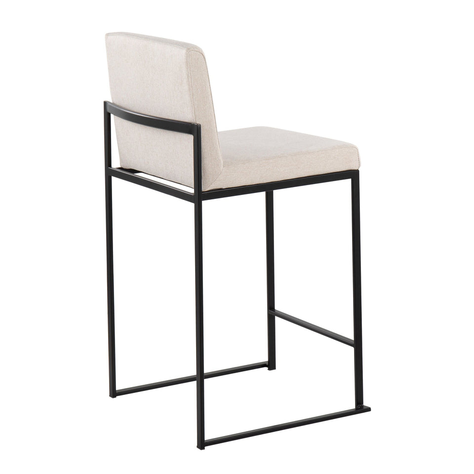 Fuji High Back 26" Fixed-Height Counter Stool - Set of 3