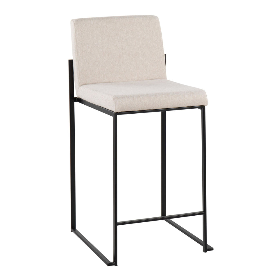 Fuji High Back 26" Fixed-Height Counter Stool - Set of 3