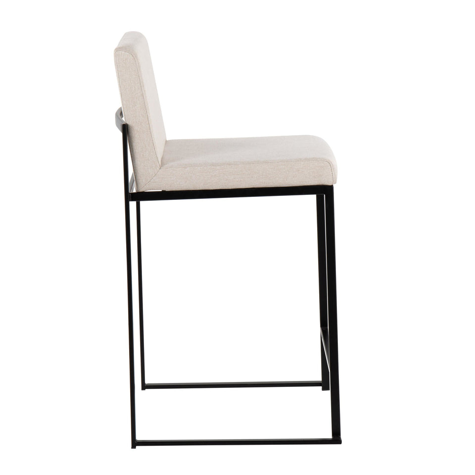 Fuji High Back 26" Fixed-Height Counter Stool - Set of 3