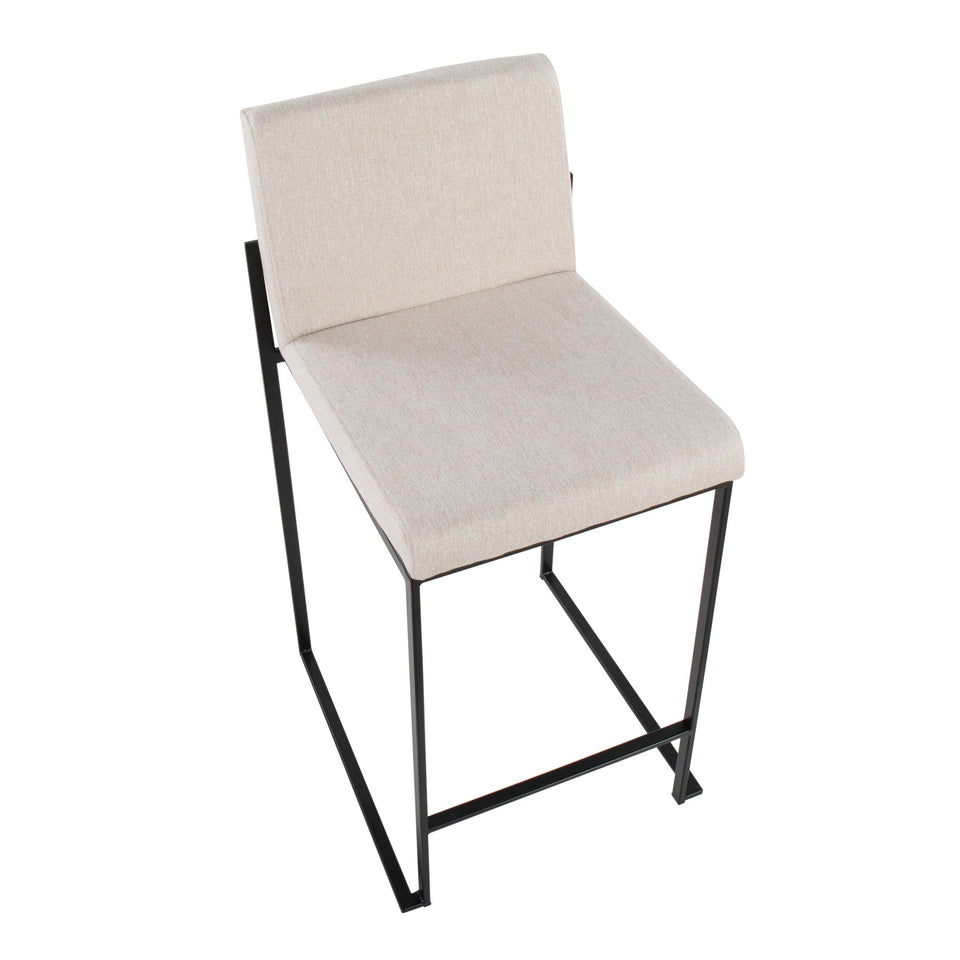 Fuji High Back 26" Fixed-Height Counter Stool - Set of 3